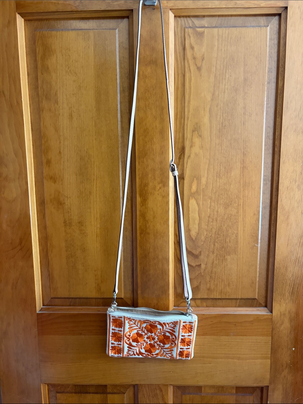 Brighton Floral Crossbody Bag in Orange and White